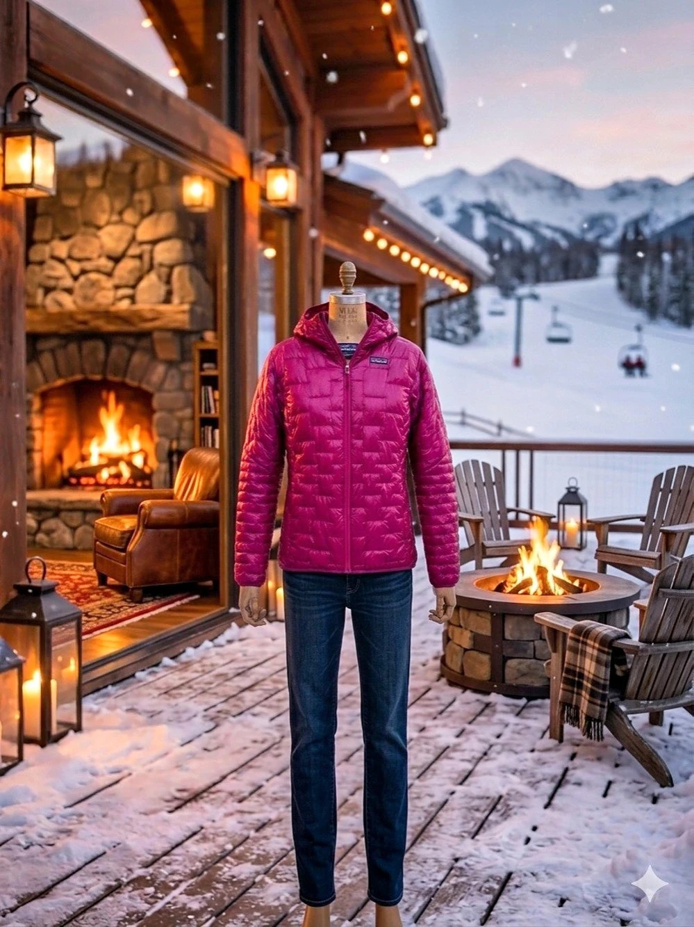 Patagonia Hooded Quilted Puffer Jacket Pink Large